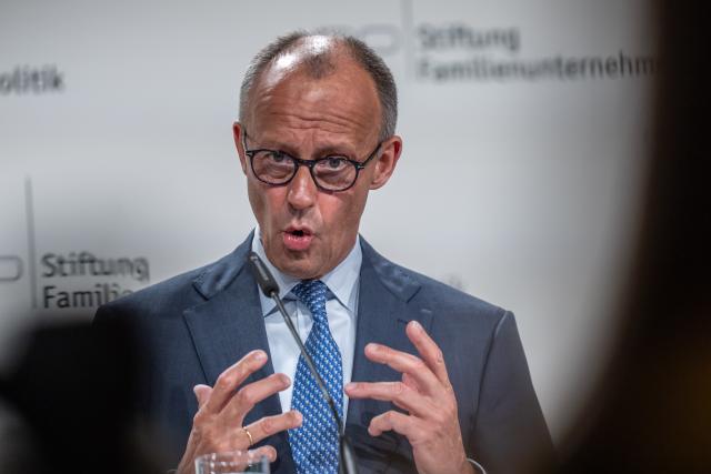 11 June 2026, Berlin: German Chancellor Friedrich Merz speaks at the Family Business Day organized by the Family Business and Politics Foundation. Photo: Michael Kappeler/dpa