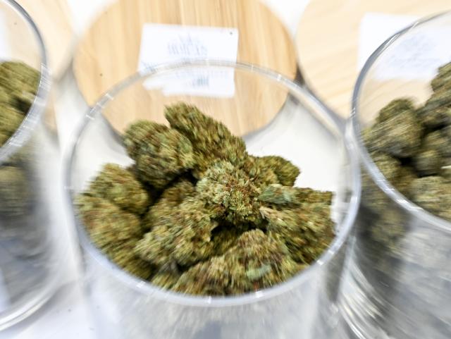 11 June 2026, Berlin: Hemp flowers are displayed during the "Mary Jane Berlin" cannabis trade fair at a "Summit Smoke" stand. Around 700 exhibitors present cannabis-related products. The organizers are expecting around 75,000 visitors for the tenth anniversary. Photo: Jens Kalaene/dpa