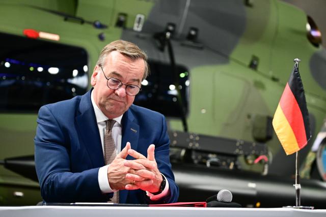 12 June 2026, Brandenburg, Schönefeld: German Minister of Defence Boris Pistorius speaks during the International Aerospace Exhibition (ILA) at the Berlin ExpoCenter Airport. Photo: Sebastian Gollnow/dpa
