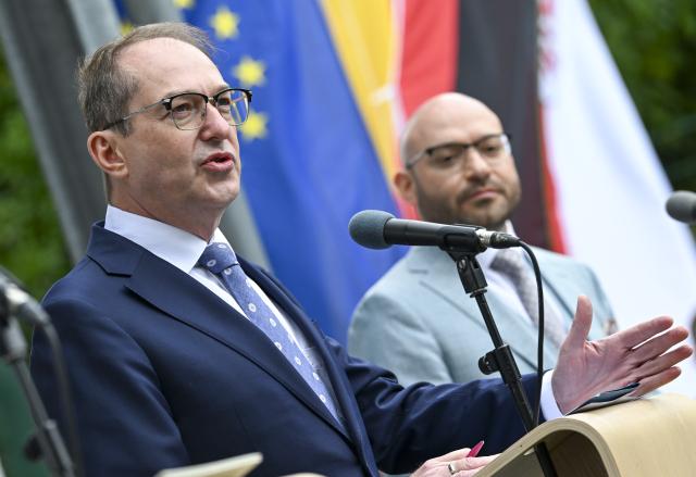 12 June 2026, Brandenburg, Schoenefeld: Alexander Dobrindt, German Minister of the Interior, speaks at the opening of the Brandenburg state external border facility at BER Airport. With the reform of the Common European Asylum System (CEAS) taking effect, the external border facility at BER also begins operations today. Photo: Jens Kalaene/dpa