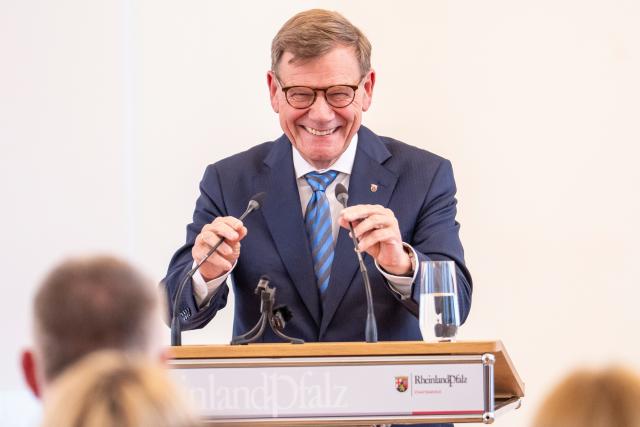 12 June 2026, Rhineland-Palatinate, Mainz: Johann Wadephul, German Minister of Foreign Affairs, delivers the Stresemann speech at the meeting of the Stresemann Society. Photo: Andreas Arnold/dpa