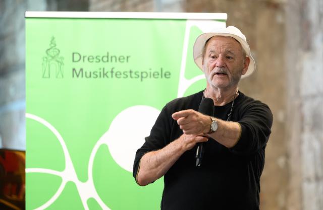 13 June 2026, Saxony, Dresden: William James "Bill" Murray, an American actor, comedian, and producer, is attending a press conference for the Dresden Music Festival at the Palais im Grossen Garten. The event will feature a review of the current season as well as a preview of the anniversary year 2027, when the Dresden Music Festival will celebrate its 50th anniversary. Photo: Robert Michael/dpa