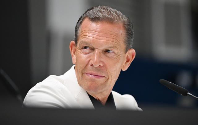 14 June 2026, Stuttgart: Daniel Grieder, CEO of Hugo Boss AG, attends a press conference during the Stuttgart Open tennis tournament. Photo: Marijan Murat/dpa