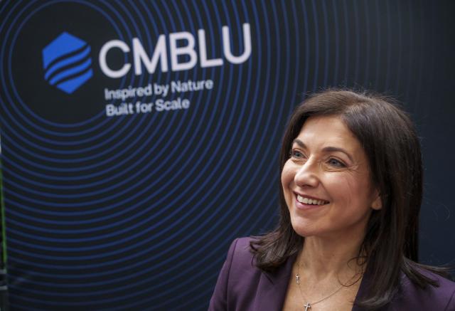 16 June 2026, Bavaria, Alzenau: German Minister of Economics Katherina Reiche reacts during a visit to battery storage provider CMBLU Energy AG in Lower Franconia. Photo: Andreas Arnold/dpa