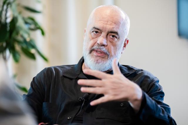 16 June 2026, Berlin: Albanian Prime Minister Edi Rama speaks during an interview with the German Press Agency (dpa). Photo: Christoph Soeder/dpa