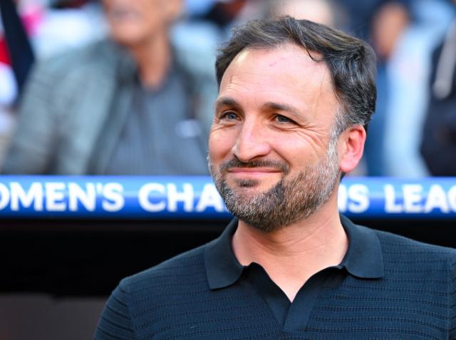 FILED - 25 April 2026, Bavaria, Munich: FILE PHOTO - Bayern Munich coach Jose Barcala pictured prior to the start of the UEFA Women's Champions League semi final soccer match between Bayern Munich and FC Barcelona at the Allianz Arena. Photo: Sven Hoppe/dpa