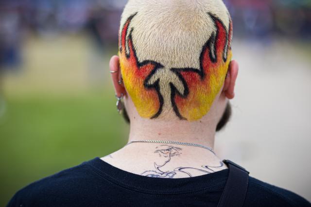 18 June 2026, Lower Saxony, Scheessel: Festivalgoer Tobi stands in the campground at the Hurricane Festival. The Hurricane open-air festival takes place from June 19 to 21. Photo: Moritz Frankenberg/dpa