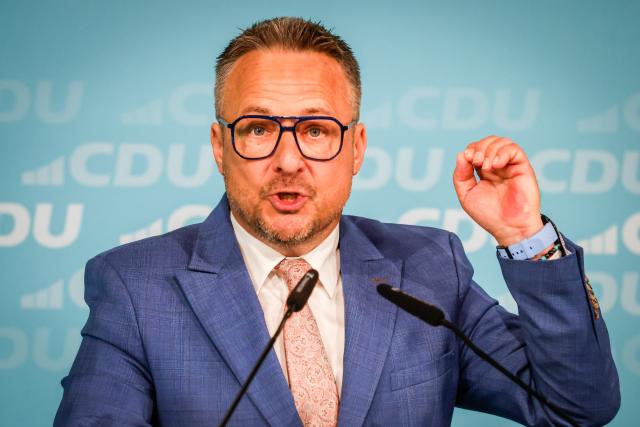 20 June 2026, Bremen: Heiko Strohmann, state chairman of the Christian Democratic Union of Germany (CDU) in Bremen, speaks at the start of the Bremen CDU's state party convention. Photo: Focke Strangmann/dpa