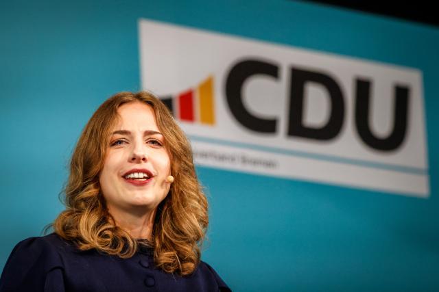20 June 2026, Bremen: Wiebke Winter, the designated lead candidate for the Christian Democratic Union of Germany (CDU) state parliamentary election, delivers her introductory speech at the Bremen CDU's state party convention. Photo: Focke Strangmann/dpa