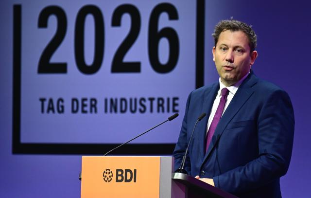 22 June 2026, Berlin: Lars Klingbeil, German Minister of Finance, speaks during the at a panel discussion during the 2026 Industry Day event organized by the Federation of German Industries. Photo: Sebastian Gollnow/dpa