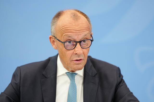 23 June 2026, Berlin: Friedrich Merz, German Chancellor, speaks at a press conference on the report by the Pension Security Commission regarding comprehensive measures forming the basis for pension reform by the coalition federal government of the Christian Democratic Union of Germany and the Social Democratic Party of Germany Photo: Kay Nietfeld/dpa