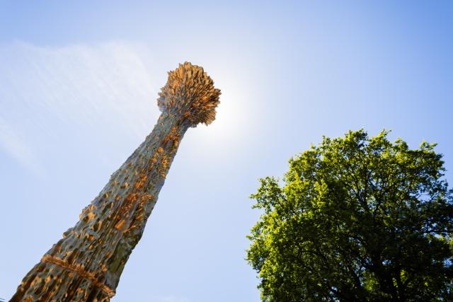 24 June 2026, Berlin: A view of the memorial to the Jehovah's Witnesses persecuted and murdered under the Nazi regime, located in Berlin's Tiergarten park. Photo: Christoph Soeder/dpa