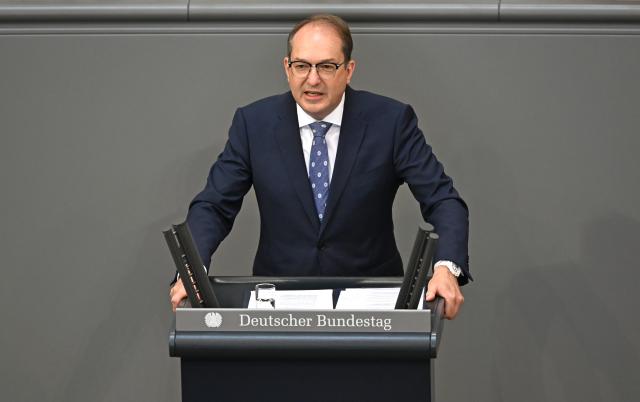 25 June 2026, Berlin: Alexander Dobrindt, Germany's the Interior Minister, speaks during a plenary session of the German Bundestag. Photo: Elisa Schu/dpa