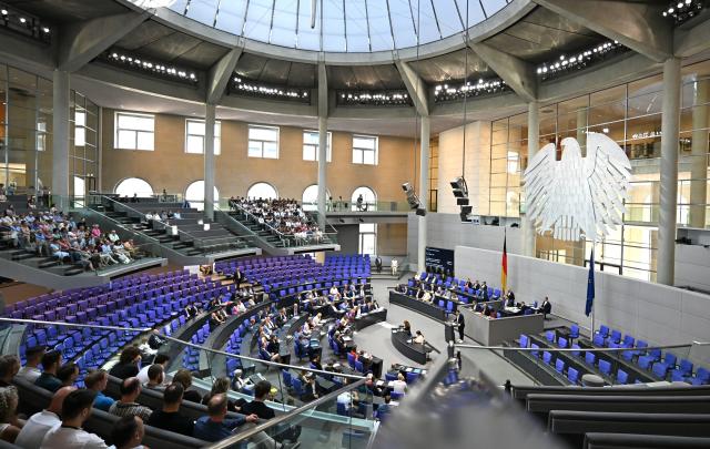 25 June 2026, Berlin: Daniel Baldy speaks during a plenary session of the German Bundestag. Photo: Elisa Schu/dpa