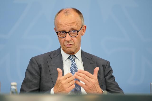 25 June 2026, Berlin: German Chancellor Friedrich Merz speaks during a press Conference of states Minister Presidents (MPK) Conference at the Federal Chancellery. Photo: Kay Nietfeld/dpa