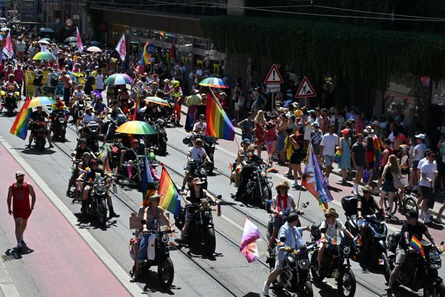 27 June 2026, Bavaria, Munich: Participants take part in the PolitParade at CSD Munich 2026. This year, CSD Munich will take place from June 26 to 28, 2026, as part of Pride Weeks, under the theme "Our Diversity. Our Strength." Photo: Felix Hörhager/dpa