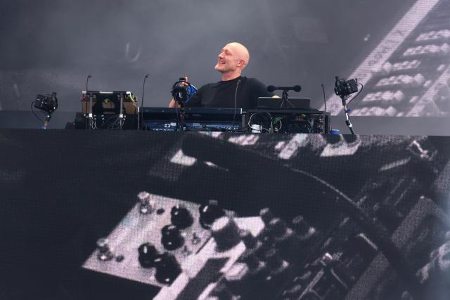 27 June 2026, Hamburg: Techno star Paul Kalkbrenner is on stage during a concert on the Heiligengeistfeld in Hamburg. Photo: Marcus Golejewski/dpa