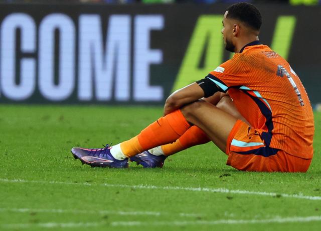FILED - 10 July 2024, North Rhine-Westphalia, Dortmund: File Photo- Netherlands forward Cody Gakpo reacts on the pitch following the UEFA Euro 2024 semi-final match between the Netherlands and England at the BVB Stadion Dortmund in Dortmund. Photo: Friso Gentsch/dpa