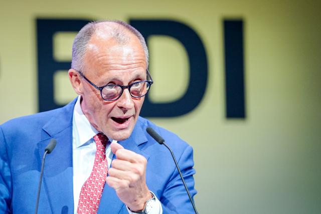 FILED - 23 June 2025, Berlin: FILE PHOTO - German Chancellor Friedrich Merz speaks at the Day of German Industry. Every year, high-ranking representatives from politics and business meet at the event organized by the Federation of German Industries (BDI). Photo: Kay Nietfeld/dpa