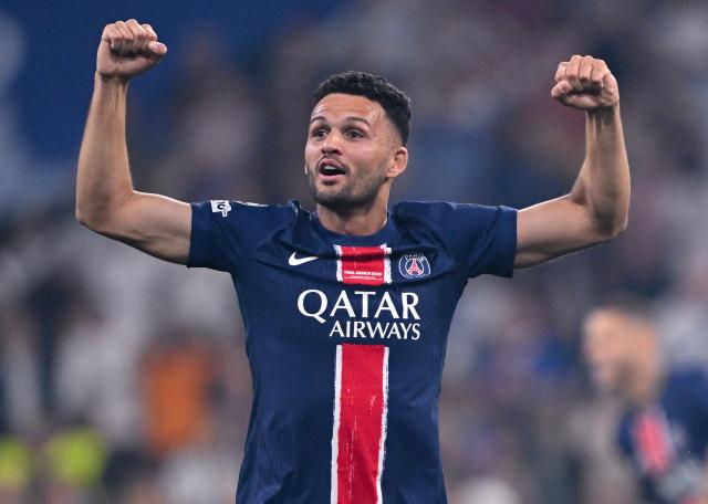 FILED - 31 May 2025, Bavaria, Munich: FILE PHOTO - Paris Saint-Germain's Goncalo Ramos celebrates after the game. AC Milan have announced the signing of striker Goncalo Ramos from Paris Saint-Germain on a five-year-deal. Photo: Sven Hoppe/dpa