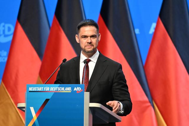 04 July 2026, Thuringia, Erfurt: Member of the German Bundestag Hannes Gnauck speaks speaks at the Alternative for Germany (AfD federal party convention. Photo: Katharina Kausche/dpa