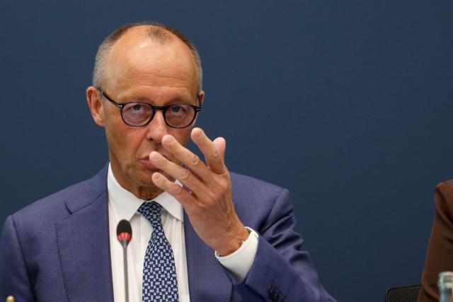 06 July 2026, Berlin: German Chancellor Friedrich Merz speaks before the start of the Christian Democratic Union of Germany (CDU) Federal Executive Committee meeting at the Konrad Adenauer House. Photo: Carsten Koall/dpa