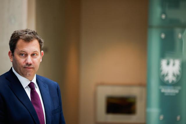 07 July 2026, Berlin: German Minister of Finance Lars Klingbeil speaks during a press conference following the off-site meeting of the Mecklenburg-Western Pomerania state government at the Mecklenburg-Western Pomerania State Representation Office. Photo: Carsten Koall/dpa