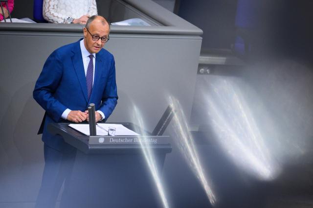 09 July 2026, Berlin: German Chancellor Friedrich Merz delivers a government statement on the current political situation during the plenary session of the German Parliament (Bundestag). Photo: Bernd von Jutrczenka/dpa