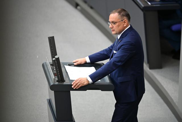 09 July 2026, Berlin: Tino Chrupalla, Federal Chairman and Leader of the Alternative for Germany (AfD) parliamentary group in the Bundestag, speaks during the plenary session of the German Parliament (Bundestag). Photo: Elisa Schu/dpa