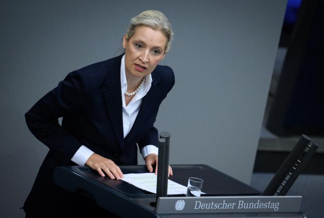 09 July 2026, Berlin: Alice Weidel, chairwoman of the Alternative for Germany (AfD) parliamentary group in the Bundestag, speaks during the plenary session of the German Parliament (Bundestag). Photo: Bernd von Jutrczenka/dpa