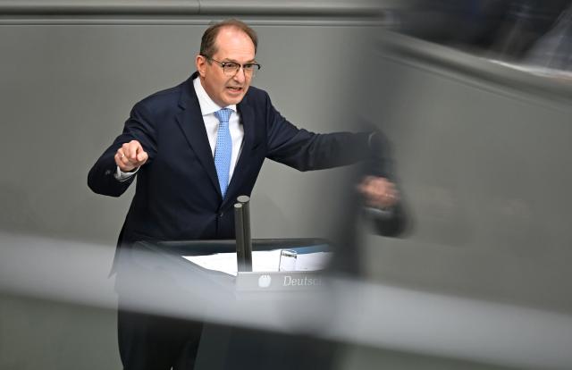 10 July 2026, Berlin: German Minister of the Interior Alexander Dobrindt speaks during the 90th plenary session of the 21st legislative period in the German Bundestag. One of the main topics of today's session is the vote on the GKV
Premium Rate Stabilization Act. Photo: Elisa Schu/dpa