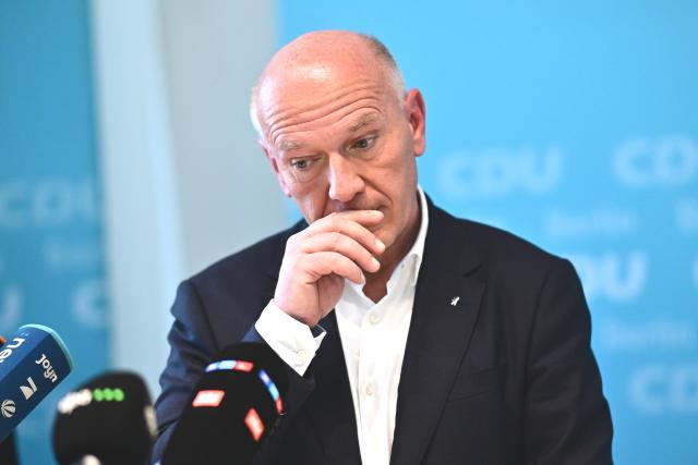 10 July 2026, Berlin: Berlin Governing Mayor Kai Wegner (CDU) speaks at the Christian Democratic Union of Germany (CDU) Berlin press conference, as he announces that he will no longer run as the CDU's top candidate in the September House of Representatives election. Photo: Fabian Sommer/dpa