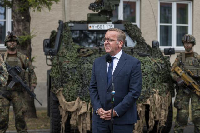 15 July 2026, Berlin: German Defense Minister Boris Pistorius speaks during a visit to the Guard Battalion and the Homeland Security Division at the Julius Leber Barracks. Photo: Christophe Gateau/dpa