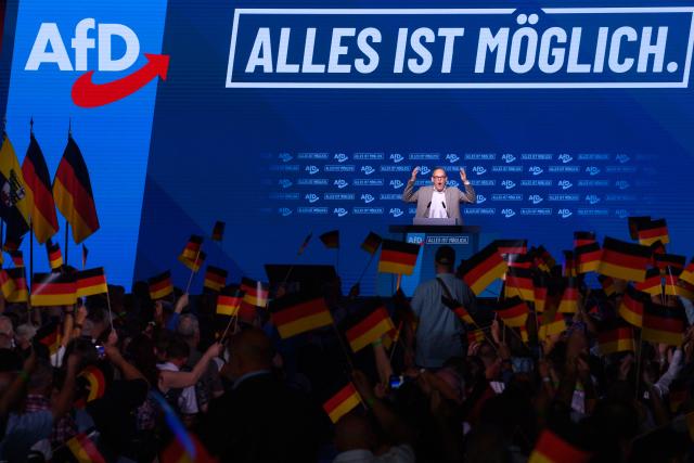 18 July 2026, Saxony-Anhalt, Magdeburg: Martin Reichardt, chairman of the Alternative for Germany (AfD) Saxony-Anhalt, addresses supporters at the launch of the party's election campaign in Magdeburg. The state election in Saxony-Anhalt will be held on 6 September 2026. Photo: Klaus-Dietmar Gabbert/dpa