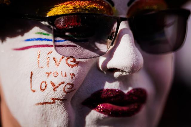18 July 2026, Berlin: Members of the Order of the Sisters of Perpetual Indulgence pose for a group photo during the Lesbian and Gay City Festival in Berlin's Rainbow Neighbourhood around Nollendorfplatz. Photo: Christoph Soeder/dpa