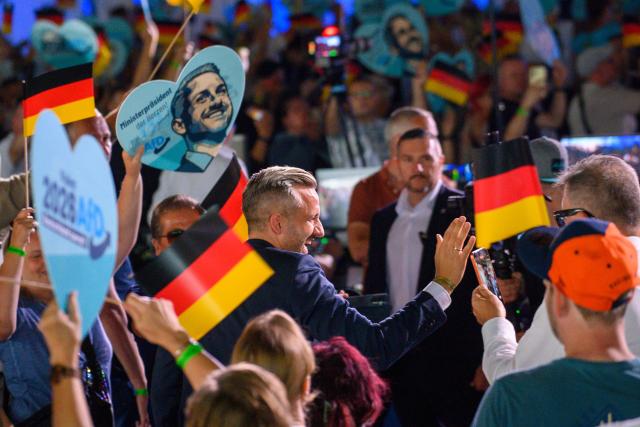 18 July 2026, Saxony-Anhalt, Magdeburg: Ulrich Siegmund, the AfD's lead candidate for the 2026 Saxony-Anhalt state election, attends the launch of the AfD Saxony-Anhalt election campaign in Magdeburg. The state election in Saxony-Anhalt will be held on 6 September 2026. Photo: Klaus-Dietmar Gabbert/dpa