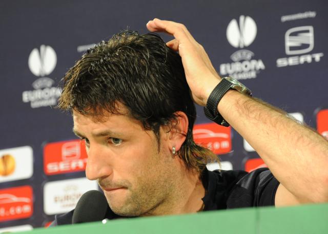 FILED - 24 February 2010, Lower Saxony, Wolfsburg: FILE PHOTO - FC Villarreal's Joan Capdevila attends the team's press conference at Volkswagen-Arena ahead of the UEFA Europa League soccer match against VfL Wolfsburg. Photo: picture alliance / dpa