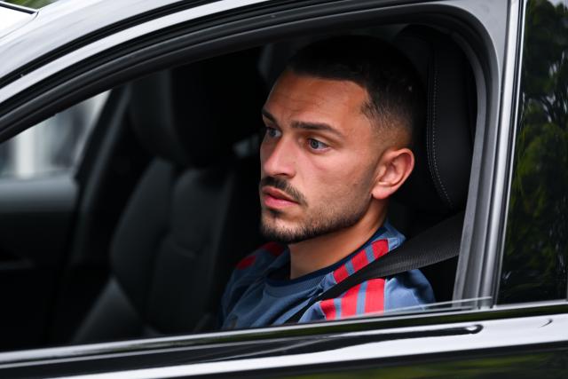 20 July 2026, Bavaria, Munich: Bayern Munich's Arijon Ibrahimovic arrives at the club's facilities on Saebener Strasse before the preseason first training session. Photo: Sven Hoppe/dpa