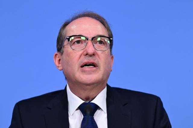 21 July 2026, Berlin: Alexander Dobrindt, German Minister of the Interior, speaks during the presentation of the 2025 Federal Report on Sexual Offenses Against Children and Adolescents. Photo: Sebastian Gollnow/dpa