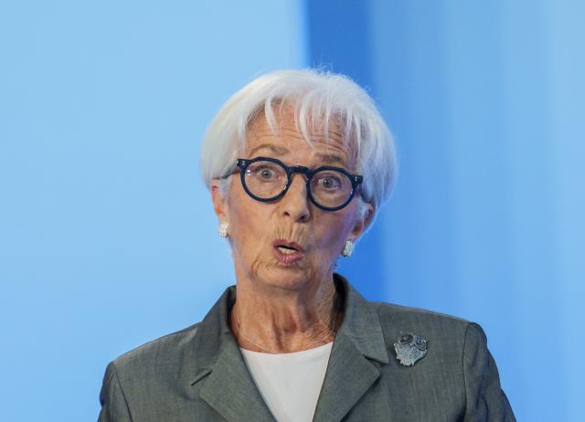 23 July 2026, Hesse, Frankfurt am Main: President of the European Central Bank (ECB) Christine Lagarde speaks at a press conference during the ECB Governing Council meeting. Photo: Andreas Arnold/dpa