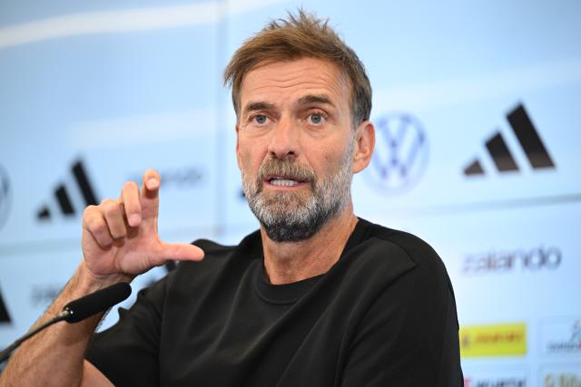 24 July 2026, Hesse, Frankfurt/Main: Juergen Klopp speaks during a press conference to introduce the new national team head coach. Photo: Florian Wiegand/dpa