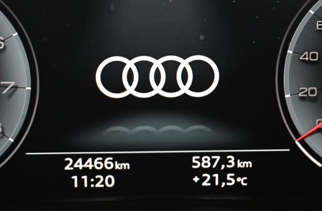 FILED - 24 July 2026, Baden-Württemberg, Neckarsulm: FILE PHOTO - The Audi logo appears on the display inside an Audi vehicle. Photo: Bernd Weißbrod/dpa
