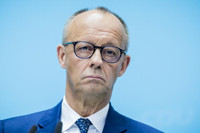 27 July 2026, Berlin: German Chancellor Friedrich Merz, CDU Federal Chairman, attends a press conference at the CDU Federal Headquarters (Konrad-Adenauer-Haus). The media event was held to introduce the party's new Secretary General Photo: Christoph Soeder/dpa