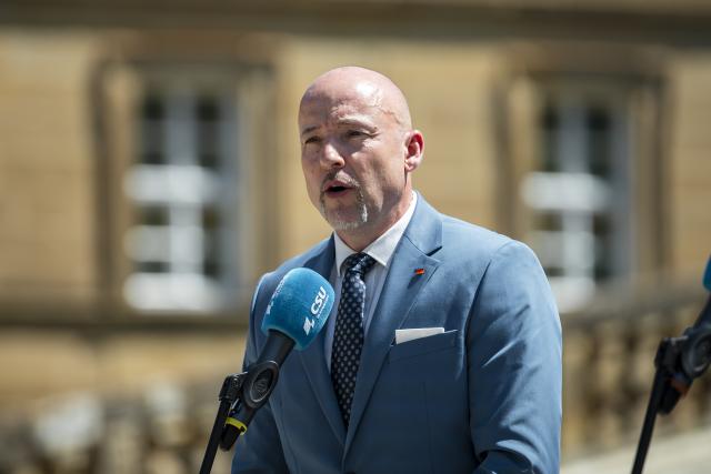 28 July 2026, Bavaria, Bad Staffelstein: German Christian Social Union (CSU) parliamentary group chairman Alexander Hoffmann speaks during a press briefing on the second and final day of the CSU state group's summer retreat, at Banz Abbey. Photo: Daniel Vogl/dpa