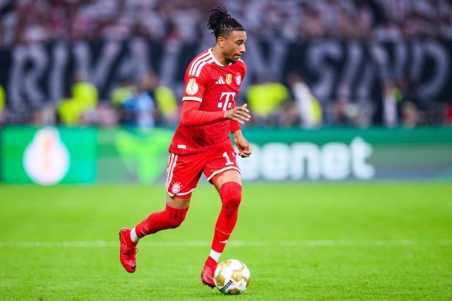 FILED - 23 May 2026, Berlin: FILE PHOTO - Bayern Munich's Michael Olise in action during the German DFB Cup final soccer match between Bayern Munich and VfB Stuttgart at Berlin's Olympic Stadium. Photo: Tom Weller/dpa - IMPORTANT NOTE: In accordance with the regulations of the DFL German Football League and the DFB German Football Association, it is prohibited to utilize or have utilized photographs taken in the stadium and/or of the match in the form of sequential images and/or video-like photo series.