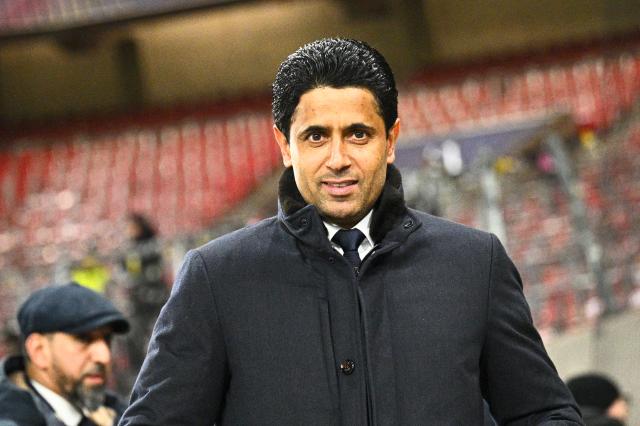 FILED - 29 January 2025, Baden-Württemberg, Stuttgart: FILE PHOTO - Paris Saint-Germain president Nasser Al-Khelaifi reacts after the UEFA Champions League preliminary round match against VfB Stuttgart, at MHPArena. Photo: Tom Weller/dpa