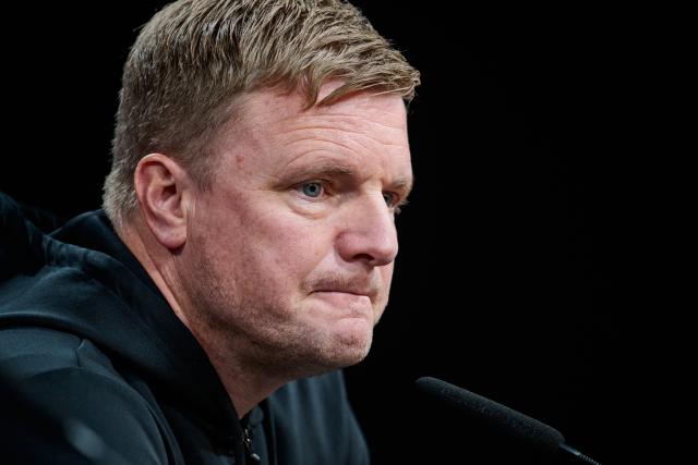 FILED - 06 November 2023, North Rhine-Westphalia, Dortmund: FILE PHOTO - Newcastle United coach Eddie Howe attends a press conference ahead of 2023 UEFA Champions League Group F soccer match against Borussia Dortmund. Photo: Bernd Thissen/dpa