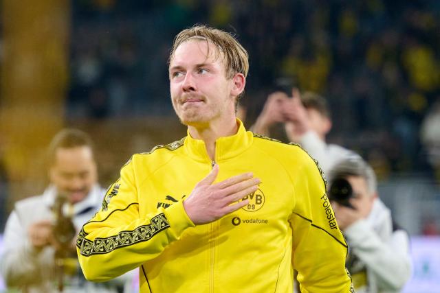 FILED - 08 May 2026, North Rhine-Westphalia, Dortmund: FILE PHOTO - Borussia Dortmund's Julian Brandt waves to the fans after the German Bundesliga soccer match between Borussia Dortmund and Eintracht Frankfurt at Signal Iduna Park. Photo: Bernd Thissen/dpa