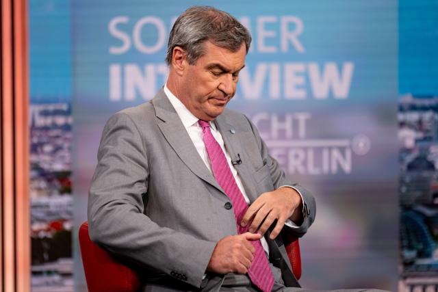 02 August 2026, Berlin: Markus Soeder, Minister-President of Bavaria, takes part in the ARD summer interview programme 'Bericht aus Berlin'. Photo: Fabian Sommer/dpa