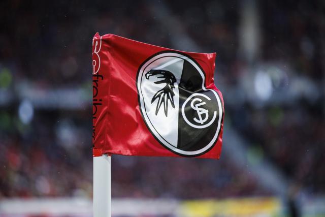 FILED - 26 February 2023, Freiburg im Breisgau: FILE PHOTO - SC Freiburg corner flag is pictured during the German Bundesliga soccer match between Freiburg and Bayer Leverkusen at the Europa-Park Stadium. Photo: Tom Weller/dpa - IMPORTANT NOTE: In accordance with the requirements of the DFL Deutsche Fußball Liga and the DFB Deutscher Fußball-Bund, it is prohibited to use or have used photographs taken in the stadium and/or of the match in the form of sequence pictures and/or video-like photo series.